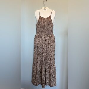 Japna Leopard print wide leg spaghetti strap adjustable jumpsuit romper size M